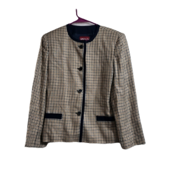 Vintage Jackets & Blazers - Vintage sasson plaid mixed color size 14